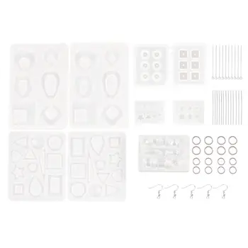 

DIY Crystal Epoxy Resin Mold Earrings Studs Ornament Pendant Casting Mould Handmade Crafts Jewelry Making Tool