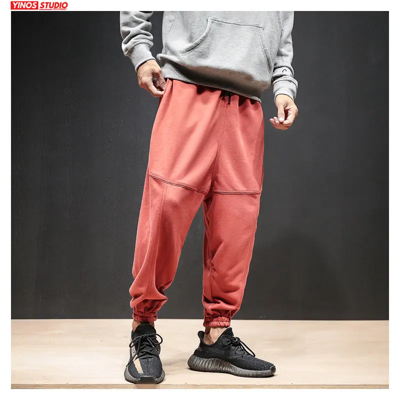 

Dropshipping Mens Japanese Solid Loose Pants Male Baggy Hip-Hop Harem Pants Autumn Men Streetwear Causal Sport Pants