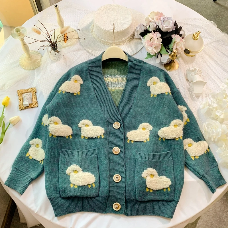 Autumn Winter Knit Cardigan Women Japanese Vintage