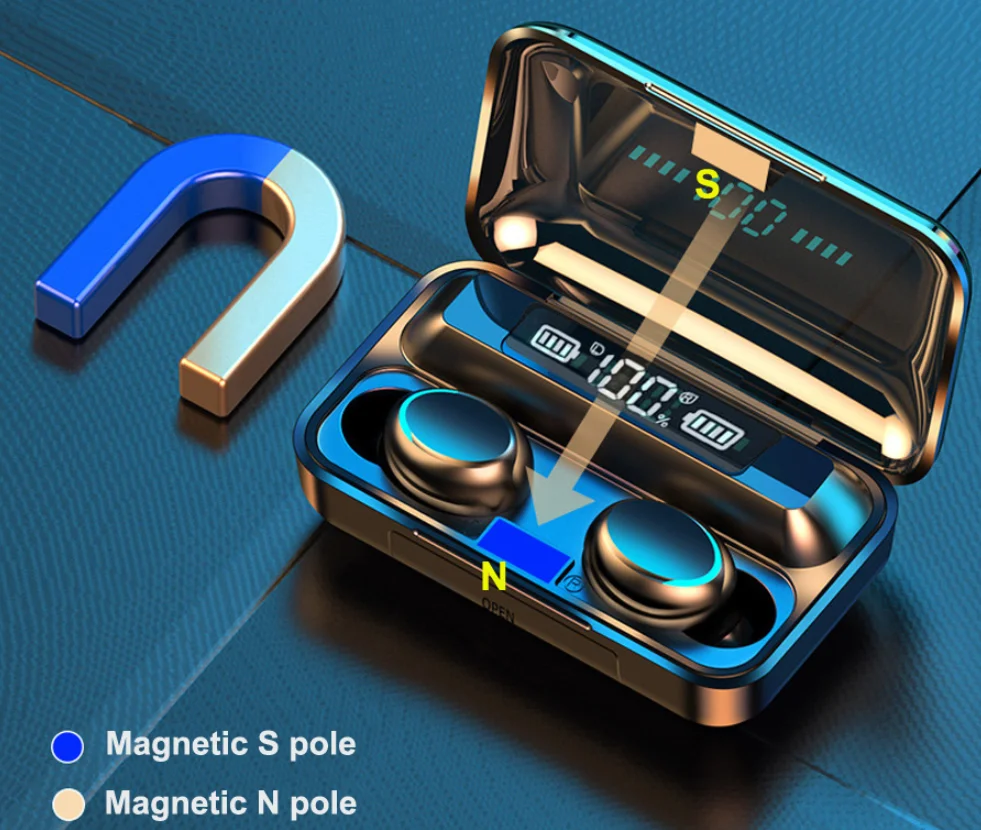 TWS Bluetooth 5 0 Earphones 2200mAh Charging Box Wireless Headphone 9D Stereo Sports Waterproof Earbuds Headsets With Microphone