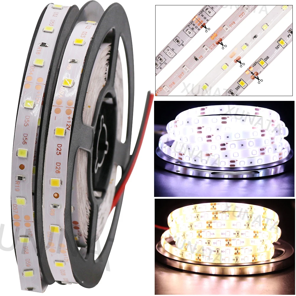 5050 RGB Светодиодная лента 2835 RGB светодиодный светильник DC 12 В 60 Светодиодный s/m Водонепроницаемый светодиодный светильник для украшения помещений 5 м