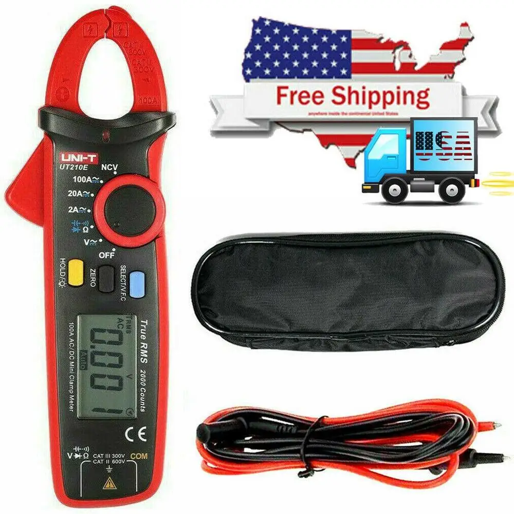 

UNI-T UT210E Clamp Meter Pinza Amperimetrica DC/AC Current Voltage Tester VFC Electrical Instruments Auto Range Multimeter