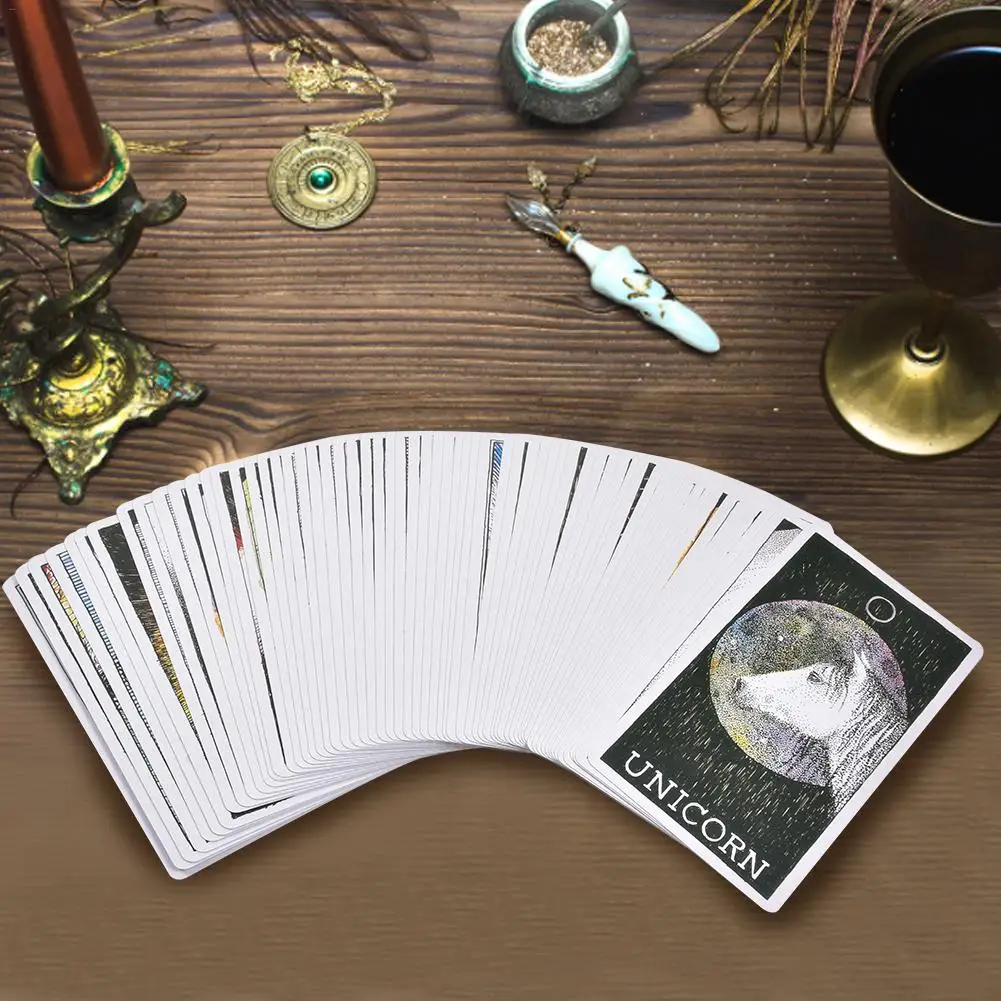 Новый 63 шт. Engels Tarot Dek Voor De Wilde Onbekende Dier Geest Guidebook Kaarten настольная игра Kaart #