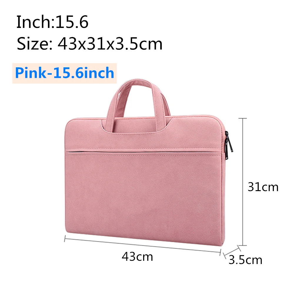 Pink-15.6inch Женские Водонепроницаемый Ноутбук Сумки из натуральной кожи 13,3 14,1 15,4 15,6 дюймов Сумка для ноутбука Apple сумка для ноутбука macbook просо pro мешок вкладыш 15,6 - Цвет: Pink-15.6inch