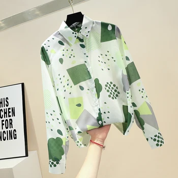 

Print Blouse Women 2020 Spring and Summer New Fashion Stripe Polka Dot Chiffon Shirt Ladies Blouse Blusas Mujer De Moda 2020