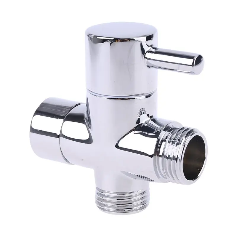 Brass G1/2" T-adapter 3 Ways Valve Shower Diverter Water Separator Bathroom Toilet Bidet Sprayer
