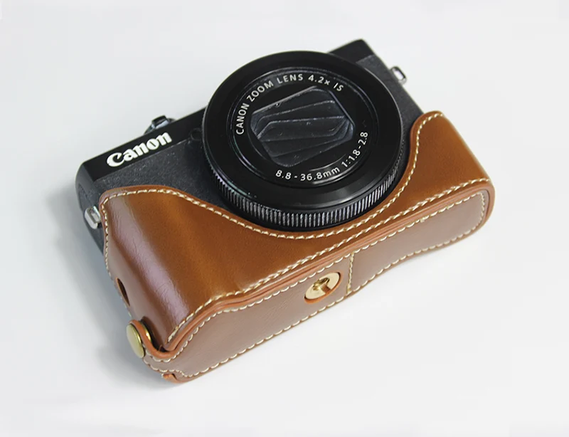 Портативный чехол из искусственной кожи чехол для камеры для Canon G7 X Mark III gsxxiii G7X3 G7XM3 Защитная полуоболочка с батарейным отсеком