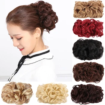 

DIANQI Elastic Rubber Band Large Coke Chignon Synthetic Hair Two Comb Cord Clips Chignon Chignon Hair