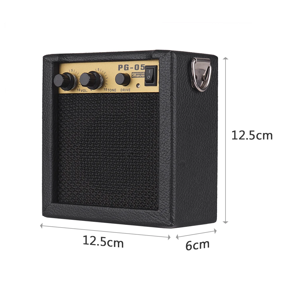 Wooden Mini Guitar Amplifier Amp Speaker 5W with 6 35mm Input 3 5mm Headphone Output Supports Volume Tone Adjustment Overdrive