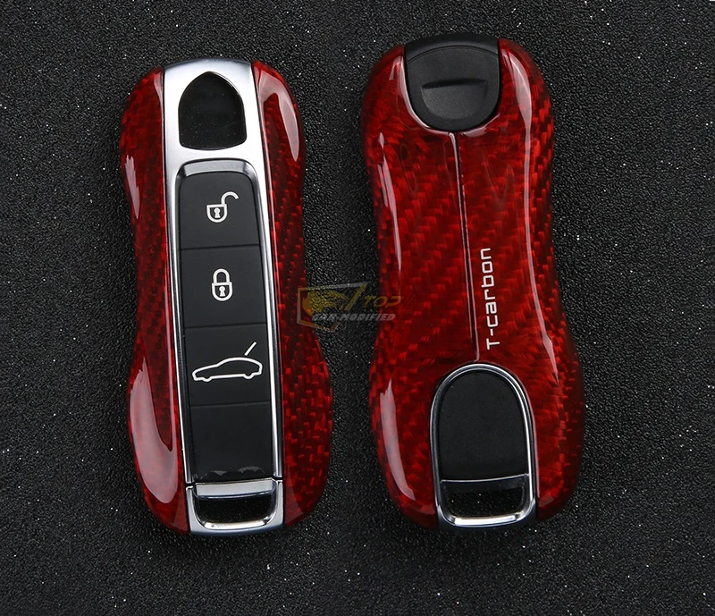 4-Free shipping 100% Real Pure DRY Carbon Fiber Car Key Case Cover Shell For Porsche Panamera  Macan  Cayenne718911
