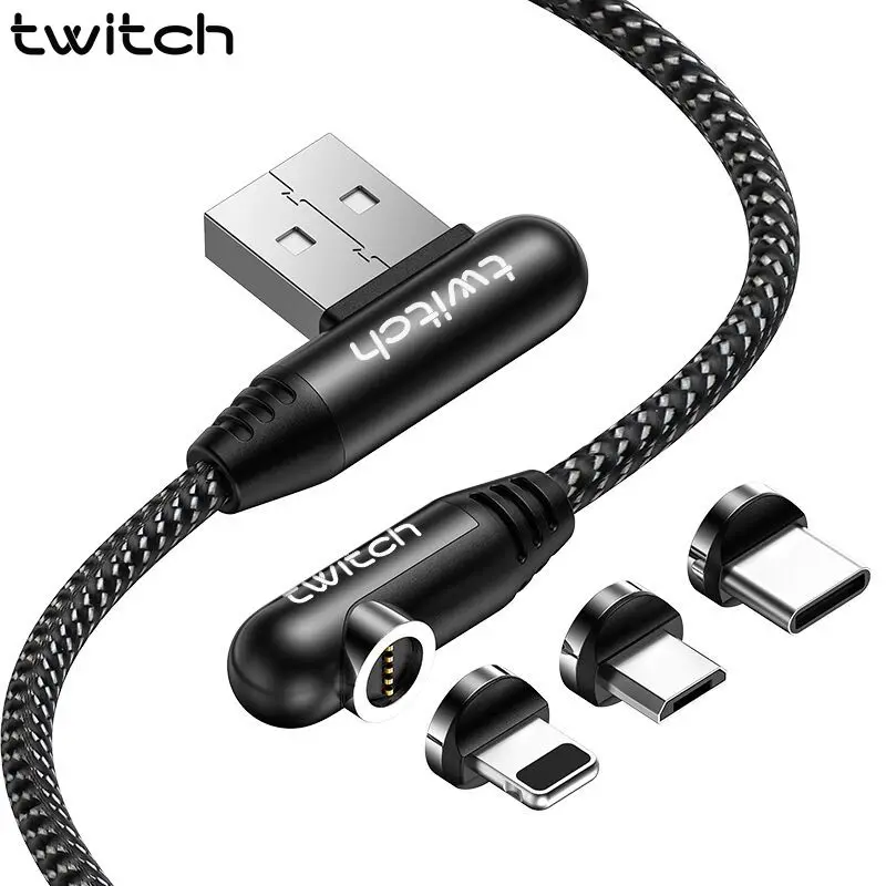 

Twitch Magnetic Charger Micro USB Cable for iPhone Xiaomi Redmi Note 7 Pro Mobile Phone Fast Charge Magnet USB Type C Data Wire
