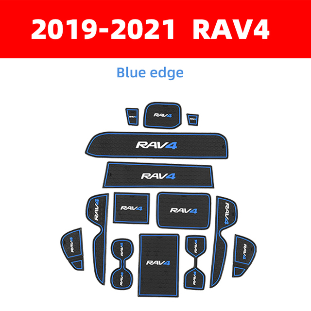 Mat Gate Slot Cup Rubber Pads Rug For Toyota RAV4 2019 2020 2021 RAV 4 50 Interior Decoration Accessories Dust pad