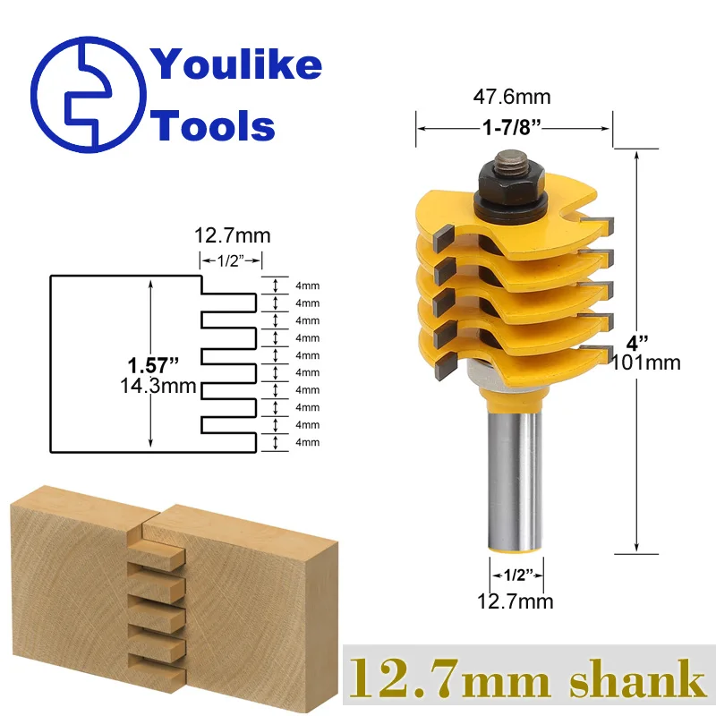 

8mm or 1/2 shank Finger splice for woodworking milling cutter router bit Tenon Cutter Industrial Grade for Wood Tool