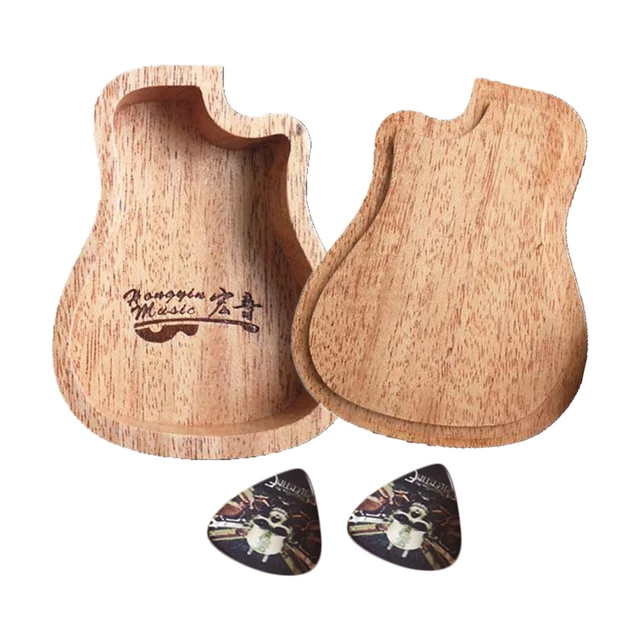 2 pcs Acoustic Electric Guitar Picks + Pick Holder Case for guitars bass mandolin banjo and ukulele