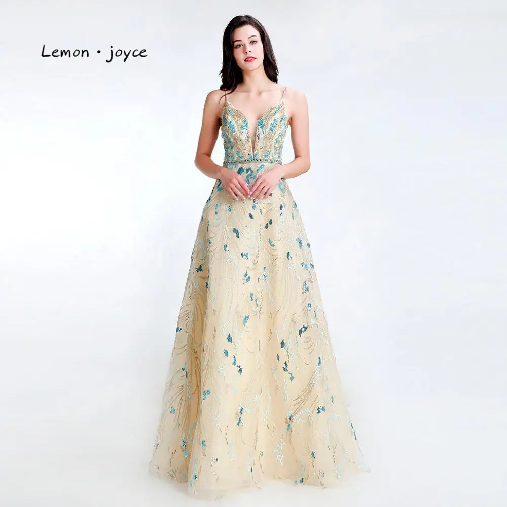 Lemon joyce Формальные Вечерние платья 2020 сексуальное ТРАПЕЦИЕВИДНОЕ ПЛАТЬЕ С