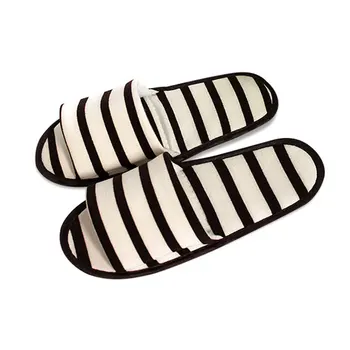 

Striped Portable Folding Women Slippers Travel Non-slip Hotel Non-disposable Slippers Fashion Women Men Slippers High Quality
