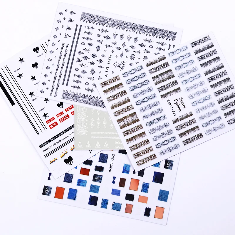 1 Sheet 3D Nail Sticker Sports Style Denim Sexy Snake Mixed Pattern Transfer Sticker Nail DIY Design Decoration Accessories 1 Sheet 3D Nail Sticker Sports Style Denim Sexy Snake Mixed Pattern Transfer Sticker Nail DIY Design Decoration Accessories