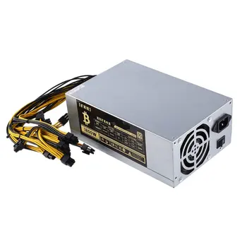 

1800W High-efficiency 10x6 Pin Miner Power Supply for 6 GPU Bitcoin Antminer S9 S7 L3+ D3 T9 E9 A4 A6 A7 with 2 Cooling Fans