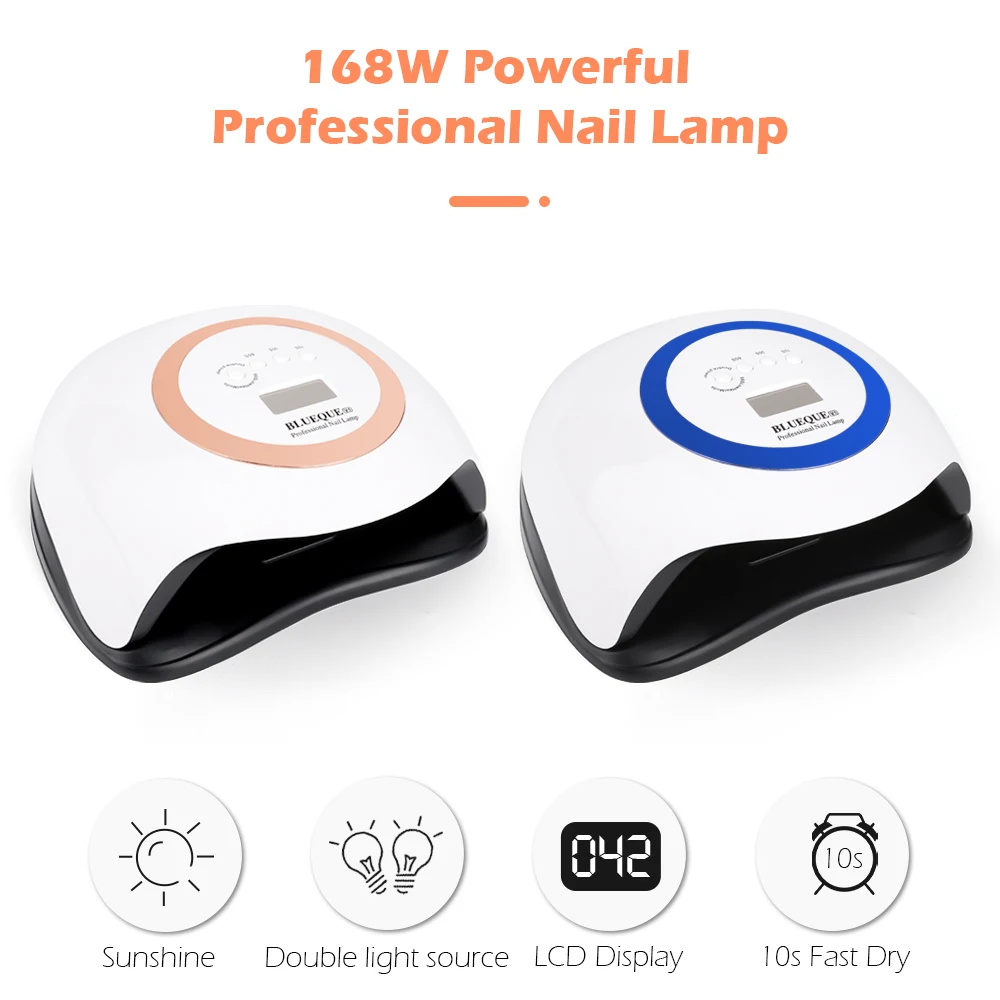 

168W UV LED Lamp For Nails Dryer Nail Dryer Machine For Manicure Gel LCD Nail Polish Lamp 10/30/60/99s Auto Sensor Manicure Tool