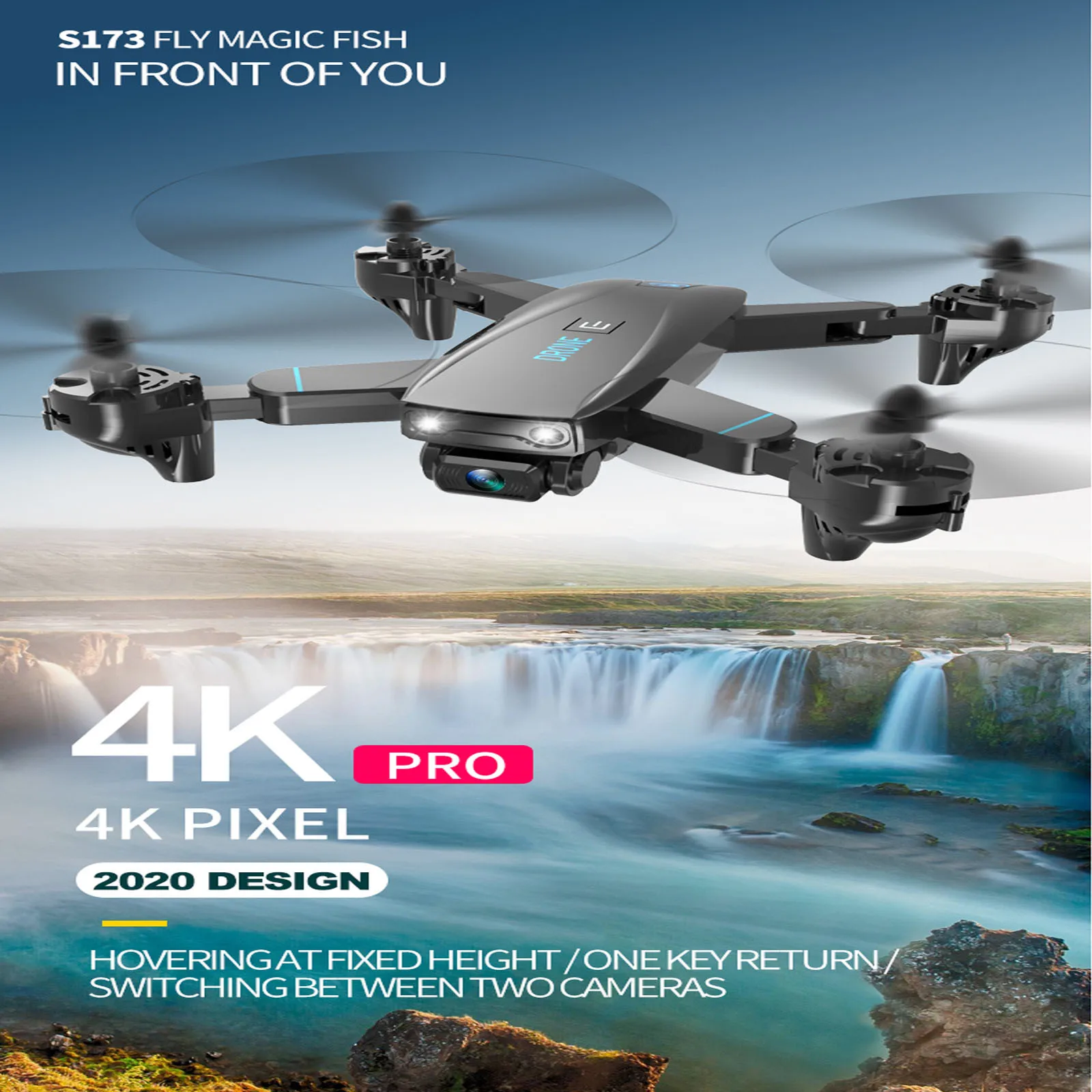 Gran venta Dron cuadricóptero S173- 4K de altura fija, cámara única/Dual, Wifi, modelo inteligente para regalo de vacaciones, regalo clásico de Navidad qxQKMpwL3qJ