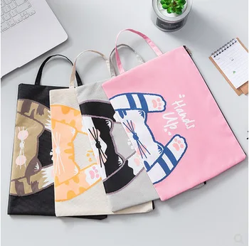 

Creative Portable Large Capacity Smooth Zipper Oxford Cloth File Bag Student Multi-function Information Bag