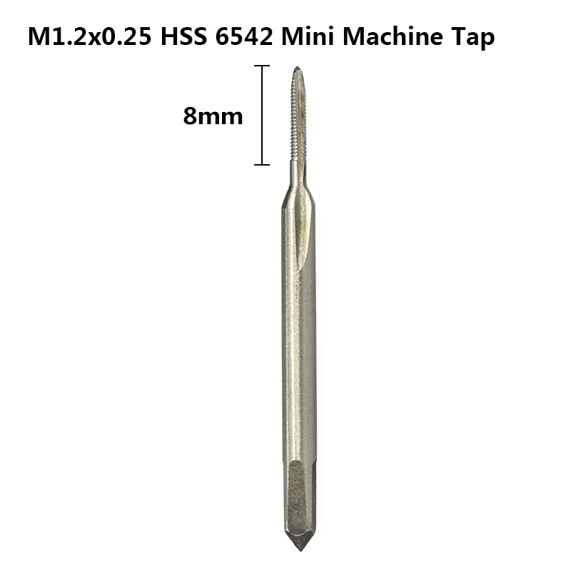 M1.2x0.25 1 шт. HSS 6542 метрический резьбовой кран M1 M1.2 M1.4 M1.6 M1.7 M1.8 мини-сверло Прямой Флейта машина винтовой кран - Цвет: M1.2x0.25
