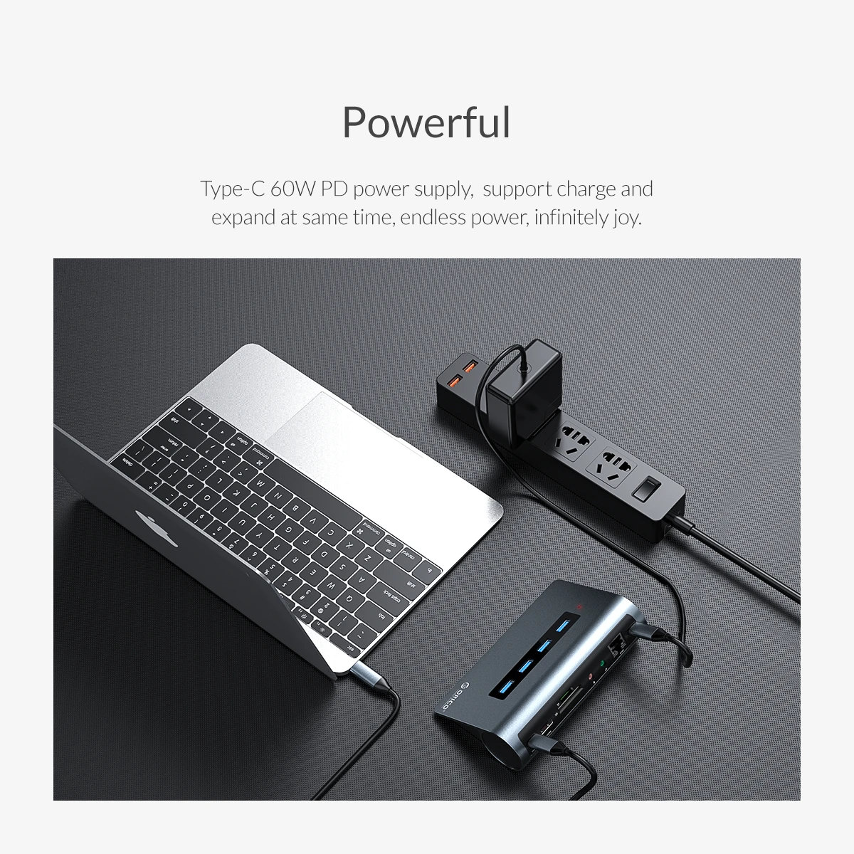 ORICO type-C концентратор USB C к мульти HDMI USB3.0 PD 60 Вт зарядка RJ45 кардридер аудио OTG адаптер док-станция для MacBook Pro Аксессуары