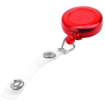 

5x Retractable Reel Recoil ID Badge Lanyard Name Tag Key Card Holder Belt Clip Red