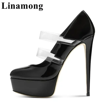 

2020 Newest Summer Fashion Women Shoes Sexy Thin High Heel And Pointed Toe Platform Design PVC Lace-up Women Pumps