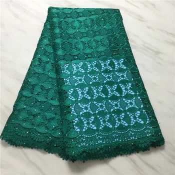 

Latest Water Soluble Lace Fabric Soft Nigerian Day Lace Fabric Hollow Embroidery Guipure Cord Lace For High Quality Wedding