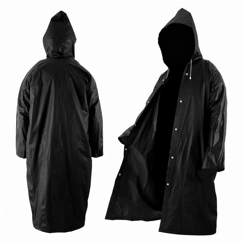 Chubasquero de calidad para hombre y mujer, impermeable, grueso, para acampar, negro, EVA, 1 unidad, 145x68CM|Impermeables| - AliExpress