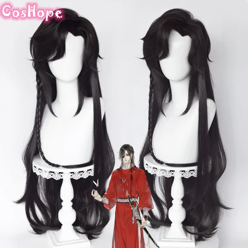 San Lang Wig Hua Cheng Cosplay Heaven Officials Blessing Tian Guan Ci Fu Black Anime Synthetic Wigs | Тематическая одежда и