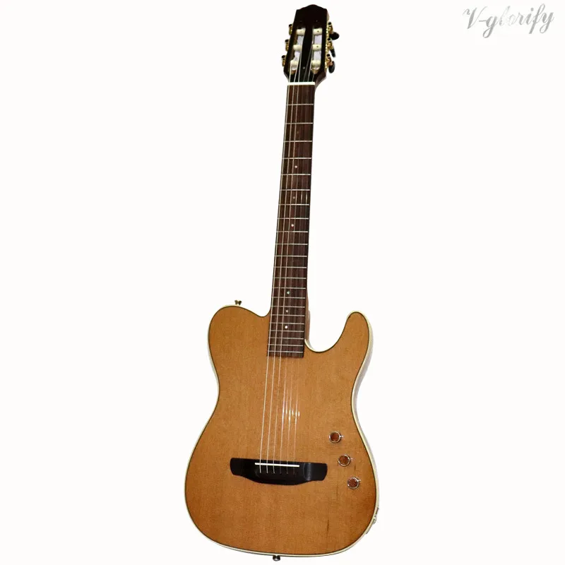 

high grade thin body silent classic guitar 39 inch 22 frets solid wood red cedar top okoume wood back and side classic guitar