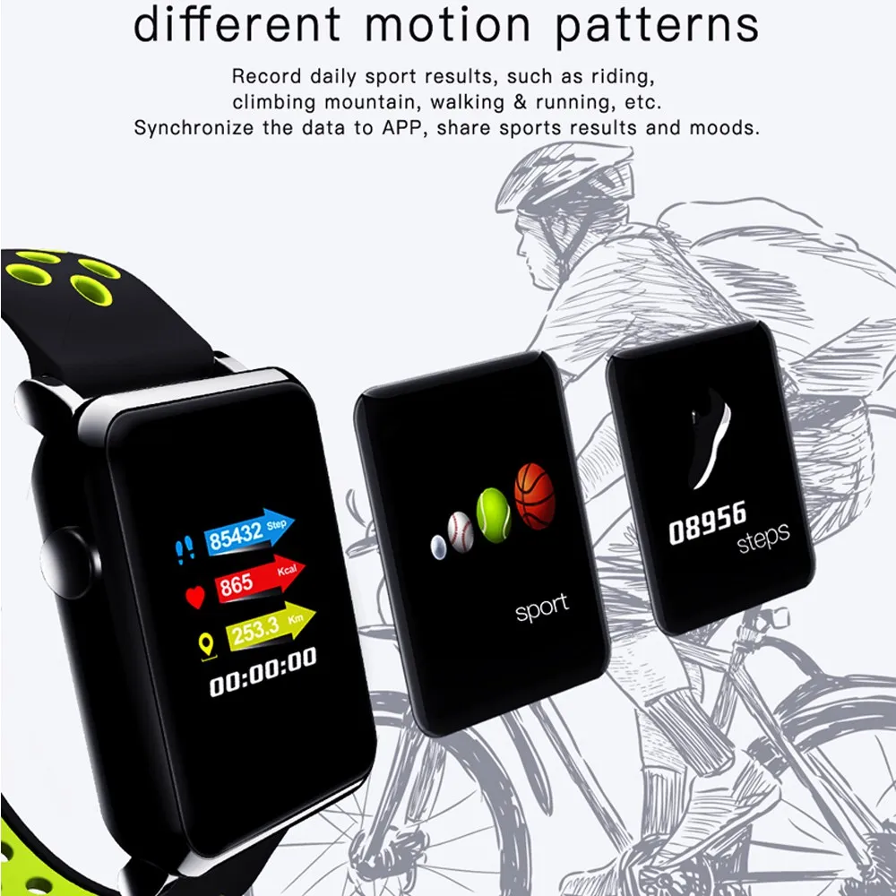 Smart Watch Ollivan Ky106 Smartband Fitness Tracker Bracelet Activity Tracker  Blood Oxygen Color LCD Watchband PK Miband 3