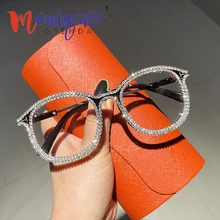 

2022 Women Custom Optician Glasses Myopia Hyperopia Vintage Clear Lens Glasses Rhinestone Prescription Eyeglasses