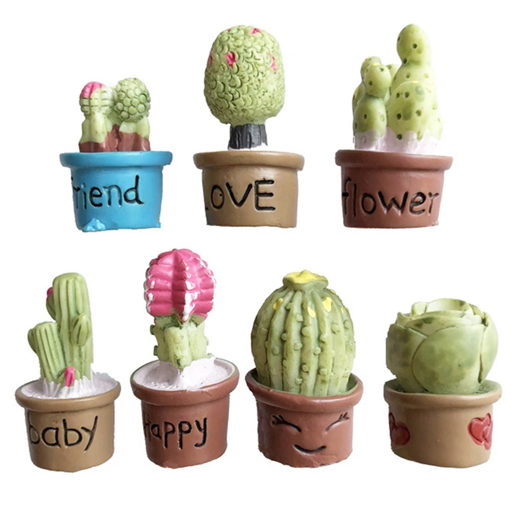 7Pcs Creative Plants Refrigerator Bonsai Succulent Plant