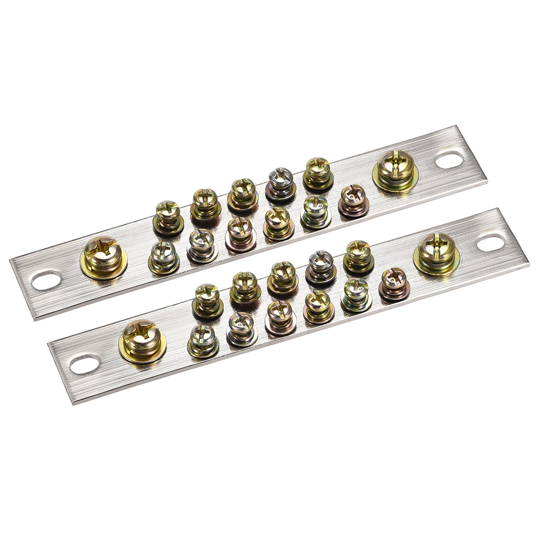 

uxcell Copper Screw Terminal Block Connector Bar 100A Double Row Ground Wire 13 Positions 2 Pcs