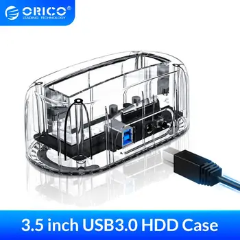 

ORICO 2.5"3.5" Transparent Design USB3.0 to SATA3.0 HDD Docking Station Support 8 TB Hard Disk Drive Tool Free for Notebook PC