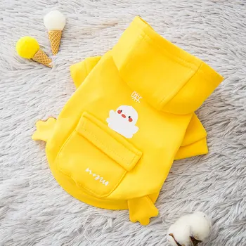 

Hoodie Duck Small Dog Clothes Super for Dogs Clothing Pet Outfits Cute Cotton Autumn Winter Yorkies Yollow Boy Ropa Para Perro
