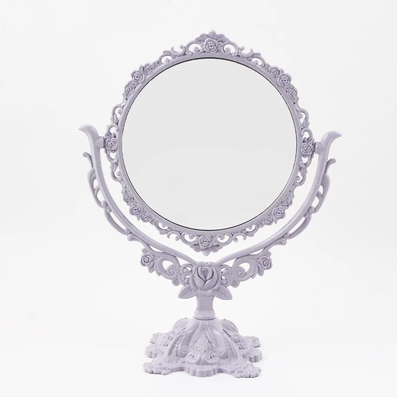 Высокое качество зеркало для макияжа настольное вращающееся готическое зеркало бабочка Роза декор красота инструмент TK-ing - Цвет: Round