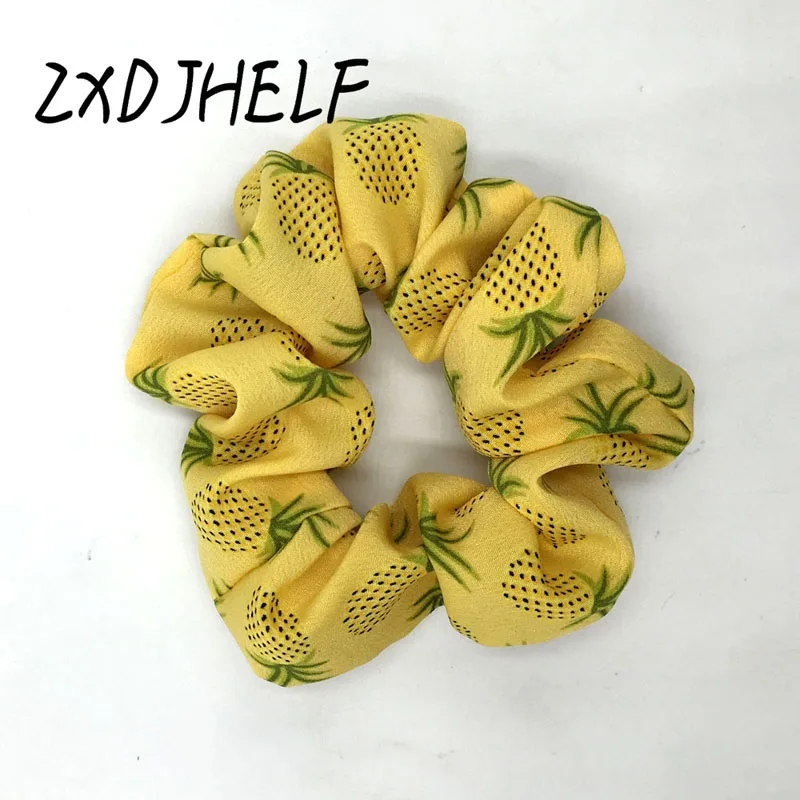ZXDJHELF, классический дизайн, Женские аксессуары для волос, Женский Галстук для волос, резинка для волос, конский хвост, держатель для волос, веревка, шифон, головной убор, F020 - Цвет: Pineapple Yellow