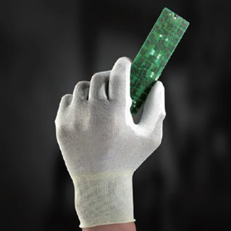 Нейлоновые антистатические перчатки с высоким сопротивлением из углеродного волокна, полиуретановые омытые ладони и пальцы, рабочие перчатки, защищают ваш безопасный NC99