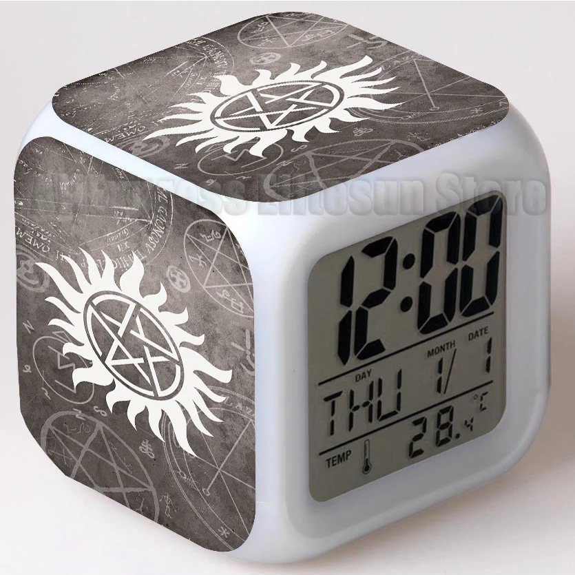 Supernatural LED Alarm Clock 7 Color Flash