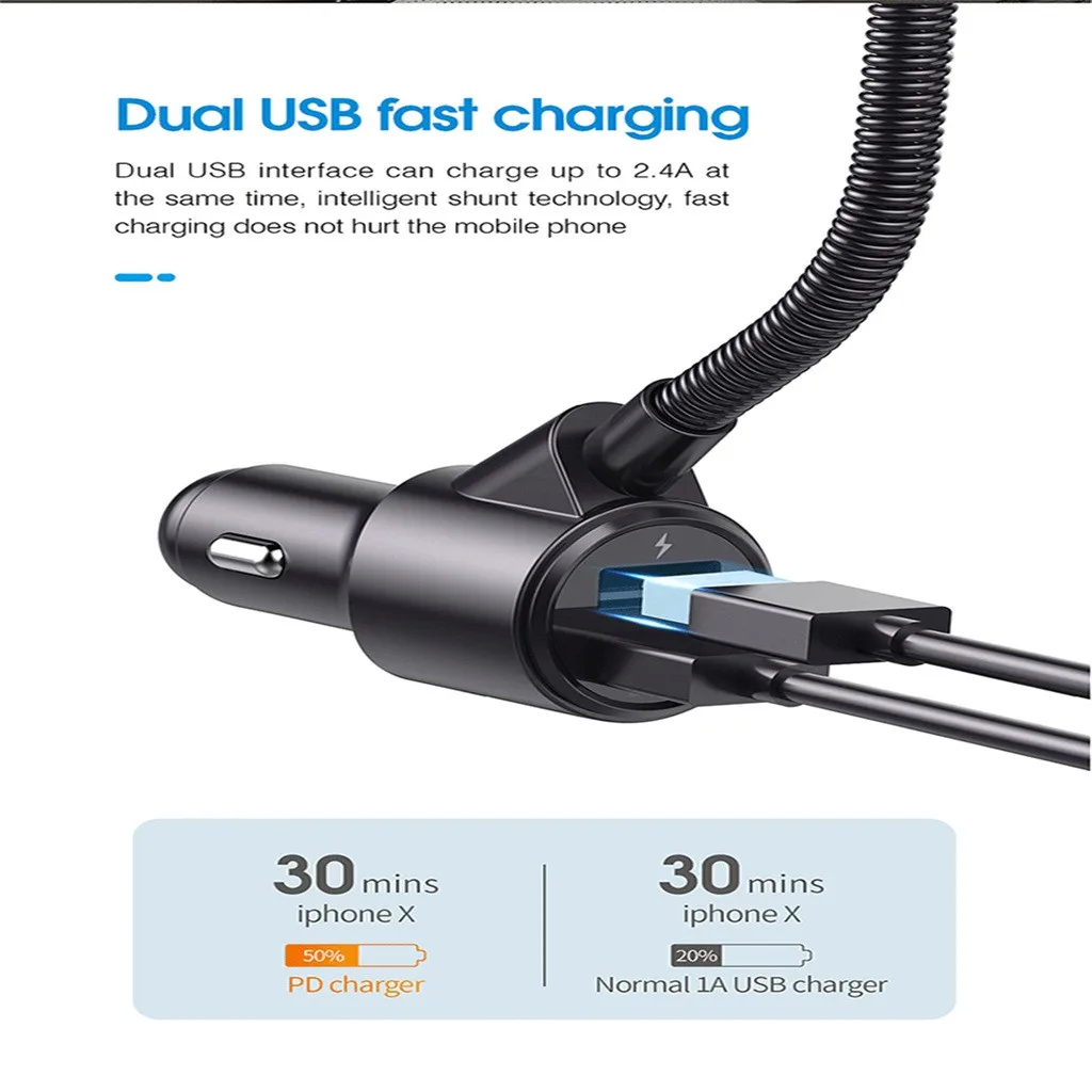 Автомобиля MP3 музыкальный плеер Bluetooth 5,0 ресивер FM-передатчик Dual USB QC3.0 Зарядное устройство U диск/TF карта формат музыки без потери качества