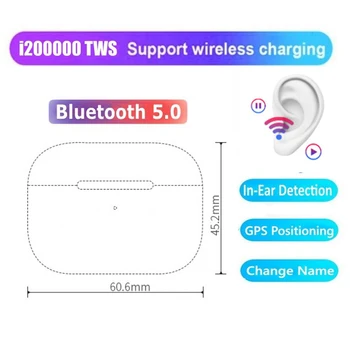 

i200000 Pro TWS wireless Bluetooth Earphones Change Name Positioning earbuds earphones PK W1 chip i100000 i500 i9000 tws pro