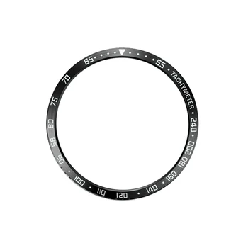 

for Samsung Galaxy Watch 42Mm Smart Watch Bezel Ring Adhesive Cover Anti Scratch Metal Protection Ring Silver+Black