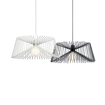 

Black and white iron pendant lamp lights chandelier lighting led hanglamp loft decor lamps light fixtures Living room Restaurant