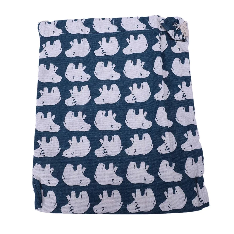 2 шт хлопок Путешествия Drawstring Tote сумка для хранения нижнего белья сумка для хранения игрушек L, белый медведь и Кит