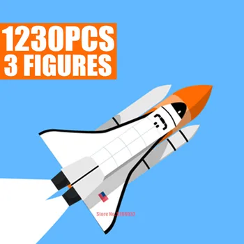 

New 1230PCS 3 Figures Space Ship Shuttle Expedition Fit Ideas Technic Building Blocks Bricks Children Toys Kid Gift Christmas