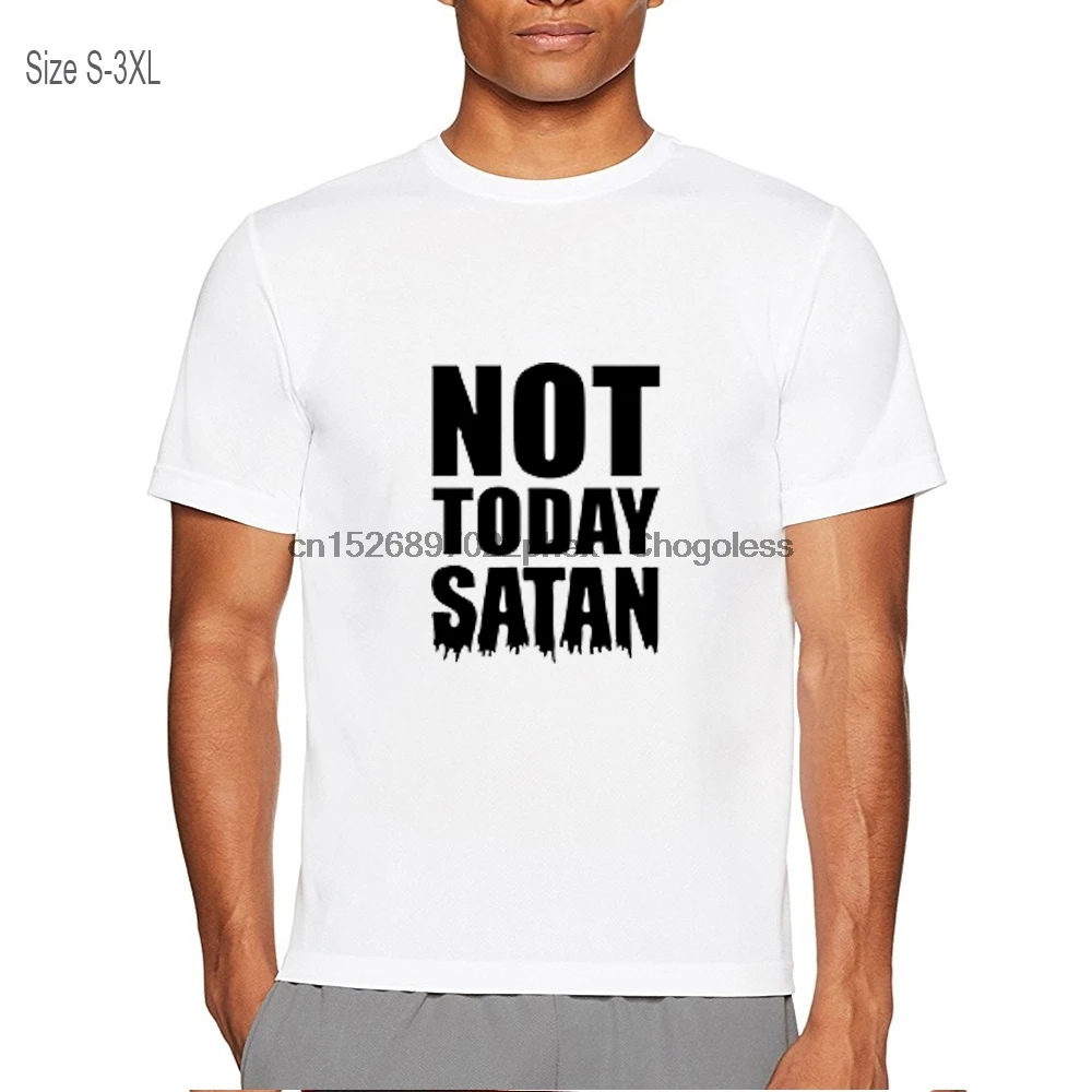 Для мужчин's Not Today Satan самое лучшее качество изготовленный на заказ футболка |